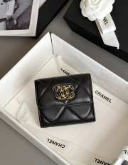 Uubags Chanel 19 Small Flap Wallet Lambskin Black 9.5x10.7x2.7cm - 1