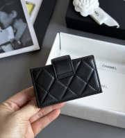 Uubags Chanel card holder in black caviar leather with gold hardware 10.4x7x2cm - 4