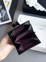 Uubags Chanel card holder in black caviar leather with gold hardware 10.4x7x2cm - 2