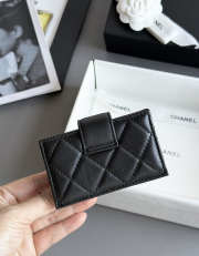 Uubags Chanel card holder in black caviar leather with silver hardware 10.4x7x2cm - 6