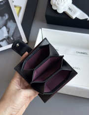 Uubags Chanel card holder in black caviar leather with silver hardware 10.4x7x2cm - 4