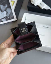 Uubags Chanel card holder in black caviar leather with silver hardware 10.4x7x2cm - 3