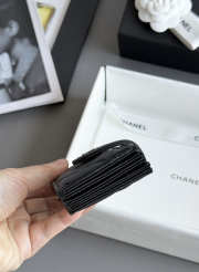 Uubags Chanel card holder in black caviar leather with silver hardware 10.4x7x2cm - 2