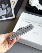 Uubags Chanel Classic Flap Card Holder Silver Metallic Lambskin With Silver-tone Metal 10.4x7x2cm - 5
