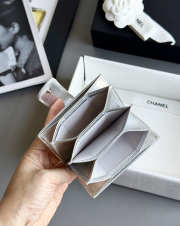 Uubags Chanel Classic Flap Card Holder Silver Metallic Lambskin With Silver-tone Metal 10.4x7x2cm - 3