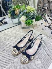 Uubags Dior Ballet Slingback Pump Beige Tweed with White Microcannage Motif - 6