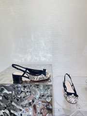 Uubags Dior Ballet Slingback Pump Beige Tweed with White Microcannage Motif - 5