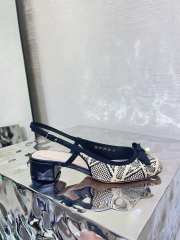 Uubags Dior Ballet Slingback Pump Beige Tweed with White Microcannage Motif - 4