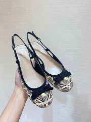 Uubags Dior Ballet Slingback Pump Beige Tweed with White Microcannage Motif - 2