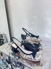 Uubags Dior Ballet Slingback Pump Beige Tweed with White Microcannage Motif - 3