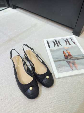 Uubags Dior Ballet Slingback Pump Black Quilted Cannage Calfskin