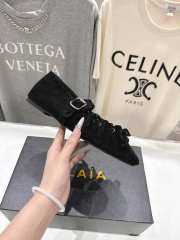 Uubags Alaïa Lace-Up Ballet Flats In Black Suede  - 5