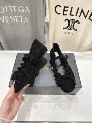 Uubags Alaïa Lace-Up Ballet Flats In Black Suede  - 4