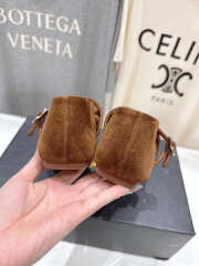 Uubags Alaïa Lace-Up Ballet Flats In Brown Suede - 6