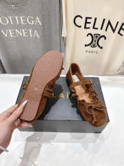 Uubags Alaïa Lace-Up Ballet Flats In Brown Suede - 3