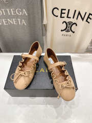 Uubags Alaïa Lace-Up Ballet Flats In Beige Calfskin - 5