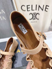 Uubags Alaïa Lace-Up Ballet Flats In Beige Calfskin - 4