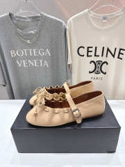 Uubags Alaïa Lace-Up Ballet Flats In Beige Calfskin - 2