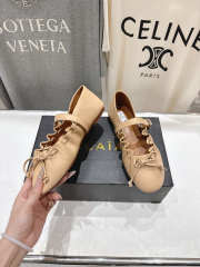 Uubags Alaïa Lace-Up Ballet Flats In Beige Calfskin - 3