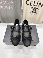 Uubags Alaïa Lace-Up Ballet Flats In Black Calfskin - 1