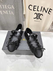 Uubags Alaïa Lace-Up Ballet Flats In Black Calfskin - 3