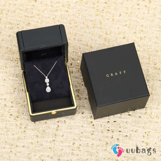 Uubags Graff Icon Heart and Pear Shape Diamond Drop Necklace White Gold  - 1