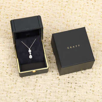 Uubags Graff Icon Heart and Pear Shape Diamond Drop Necklace White Gold 