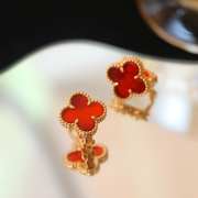 Uubags Van Cleef & Arpels Vintage Alhambra earrings 18K yellow gold, Carnelian - 6