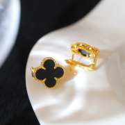Uubags Van Cleef & Arpels Vintage Alhambra Earrings Yellow Gold & Onyx - 6