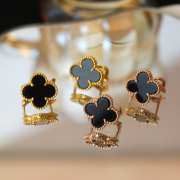 Uubags Van Cleef & Arpels Vintage Alhambra Earrings Yellow Gold & Onyx - 5