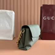 Uubags Gucci large shoulder bag with chain sage green GG leather 36x19.5x9.5cm - 6
