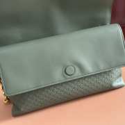 Uubags Gucci large shoulder bag with chain sage green GG leather 36x19.5x9.5cm - 3
