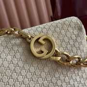 Uubags Gucci large shoulder bag with chain beige GG suede 36x19.5x9.5cm - 3