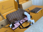 Uubags Louis Vuitton Neverfull PM Damier Ebene Bag Brown Pink Inside 29x21x12cm - 5