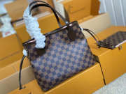 Uubags Louis Vuitton Neverfull PM Damier Ebene Bag Brown Pink Inside 29x21x12cm - 2