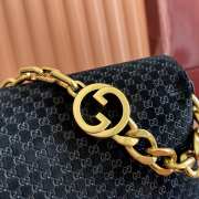 Uubags Gucci large shoulder bag with chain black GG suede 36x19.5x9.5cm - 2