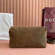 Uubags Gucci large shoulder bag with chain brown GG suede 36x19.5x9.5cm - 3