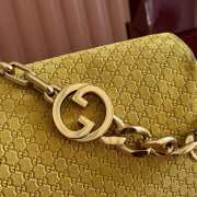 Uubags Gucci large shoulder bag with chain yellow GG suede 36x19.5x9.5cm - 5
