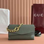 Uubags Gucci medium shoulder bag with chain sage green GG leather 28x16x7cm - 1