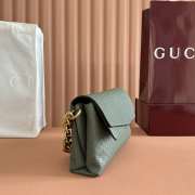 Uubags Gucci medium shoulder bag with chain sage green GG leather 28x16x7cm - 6