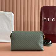 Uubags Gucci medium shoulder bag with chain sage green GG leather 28x16x7cm - 5
