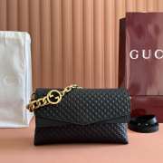 Uubags Gucci medium shoulder bag with chain black GG leather 28x16x7cm - 1