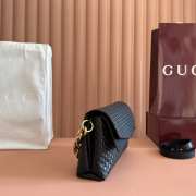 Uubags Gucci medium shoulder bag with chain black GG leather 28x16x7cm - 5
