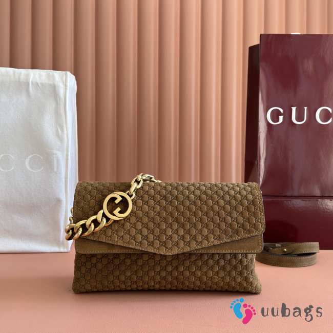 Uubags Gucci medium shoulder bag with chain brown GG leather 28x16x7cm - 1