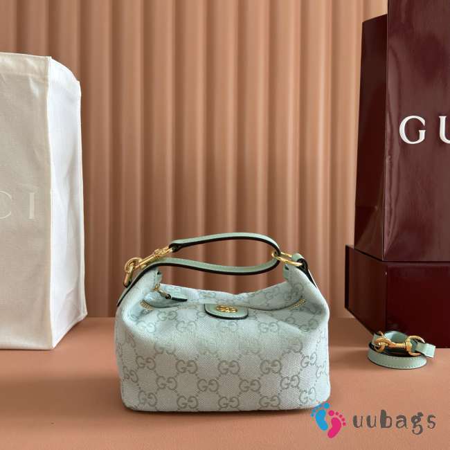 Uubags Gucci Vanity small top handle bag icy blue GG canvas 19x10x9cm - 1