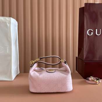 Uubags Gucci Vanity small top handle bag pink GG canvas 19x10x9cm