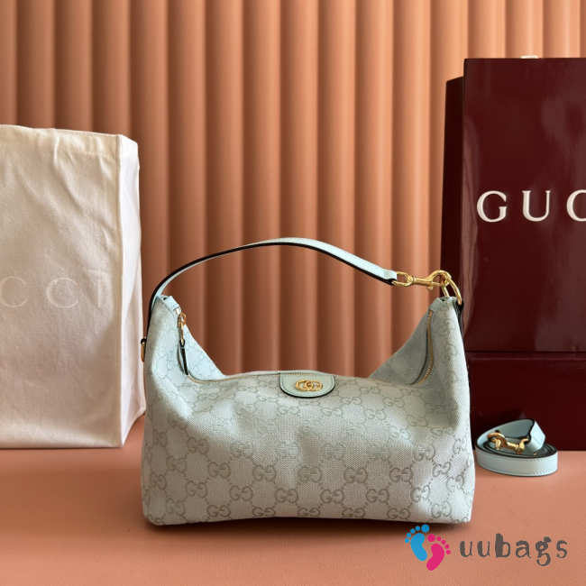 Uubags Gucci Vanity medium top handle bag icy blue GG canvas 27.5x13x14.5cm - 1