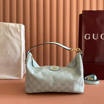 Uubags Gucci Vanity medium top handle bag icy blue GG canvas 27.5x13x14.5cm