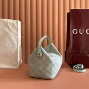 Uubags Gucci Vanity medium top handle bag icy blue GG canvas 27.5x13x14.5cm - 6