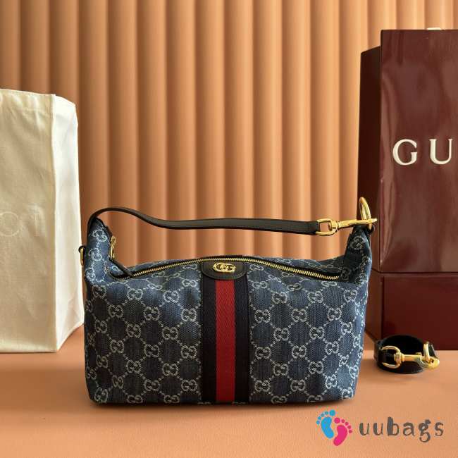 Uubags Gucci Vanity medium top handle bag blue and white GG denim 27.5x13x14.5cm - 1